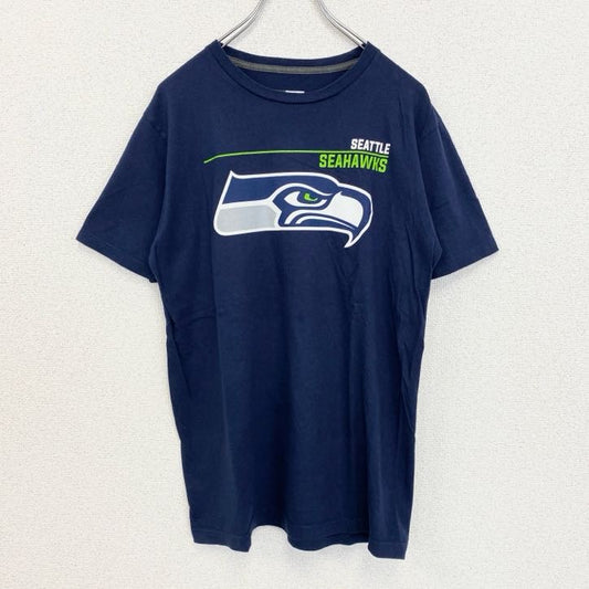 古着 used　NFL　TEAM APPAREL　半袖プリントTシャツ　シアトルシーホークス　フットボール　ネイビー　Mサイズ