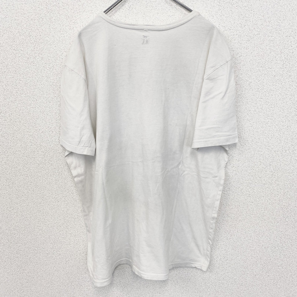 TANTUM O.N.　半袖プリントデザインTシャツ　ヴィンテージ風フォト　クルーネック　白　ホワイト