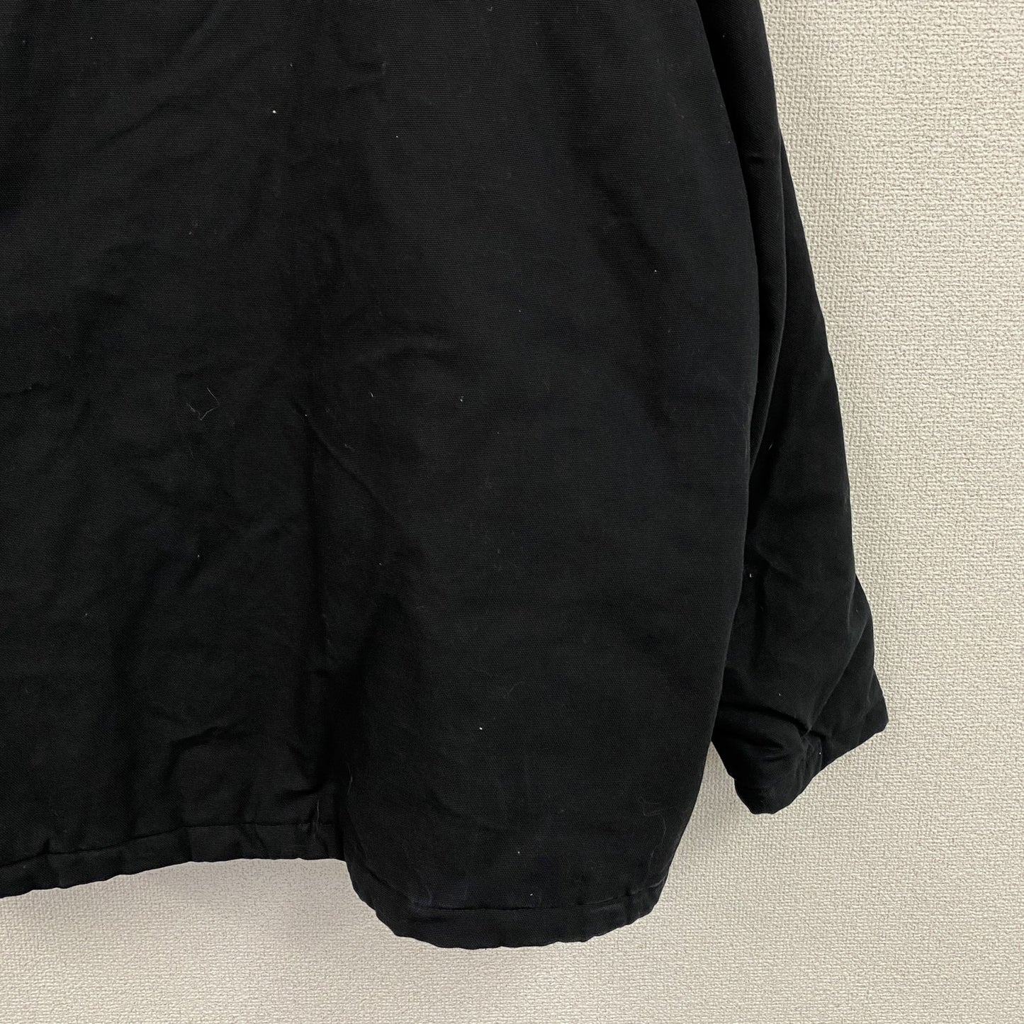 90s～　STEELGUARD　フルジップダックジャケット　中綿入り　コーデュロイカラー　黒　ブラック　XLサイズ