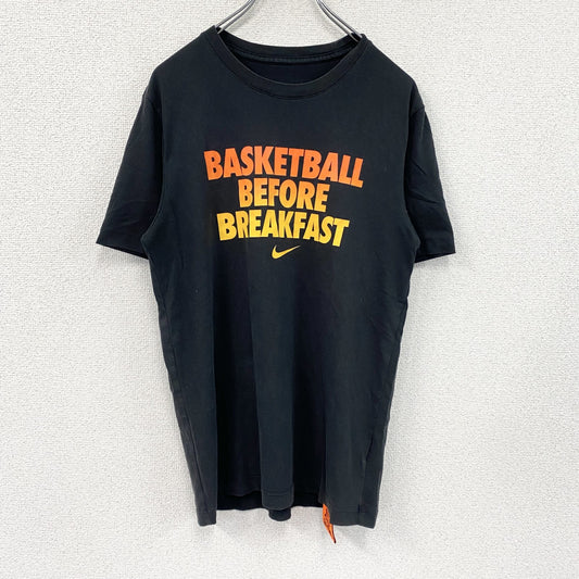 NIKE　ナイキ　DRI-FIT　半袖プリントメッセージTシャツ　4連プリント　スウッシュ　バスケットボール　黒　ブラック　Mサイズ