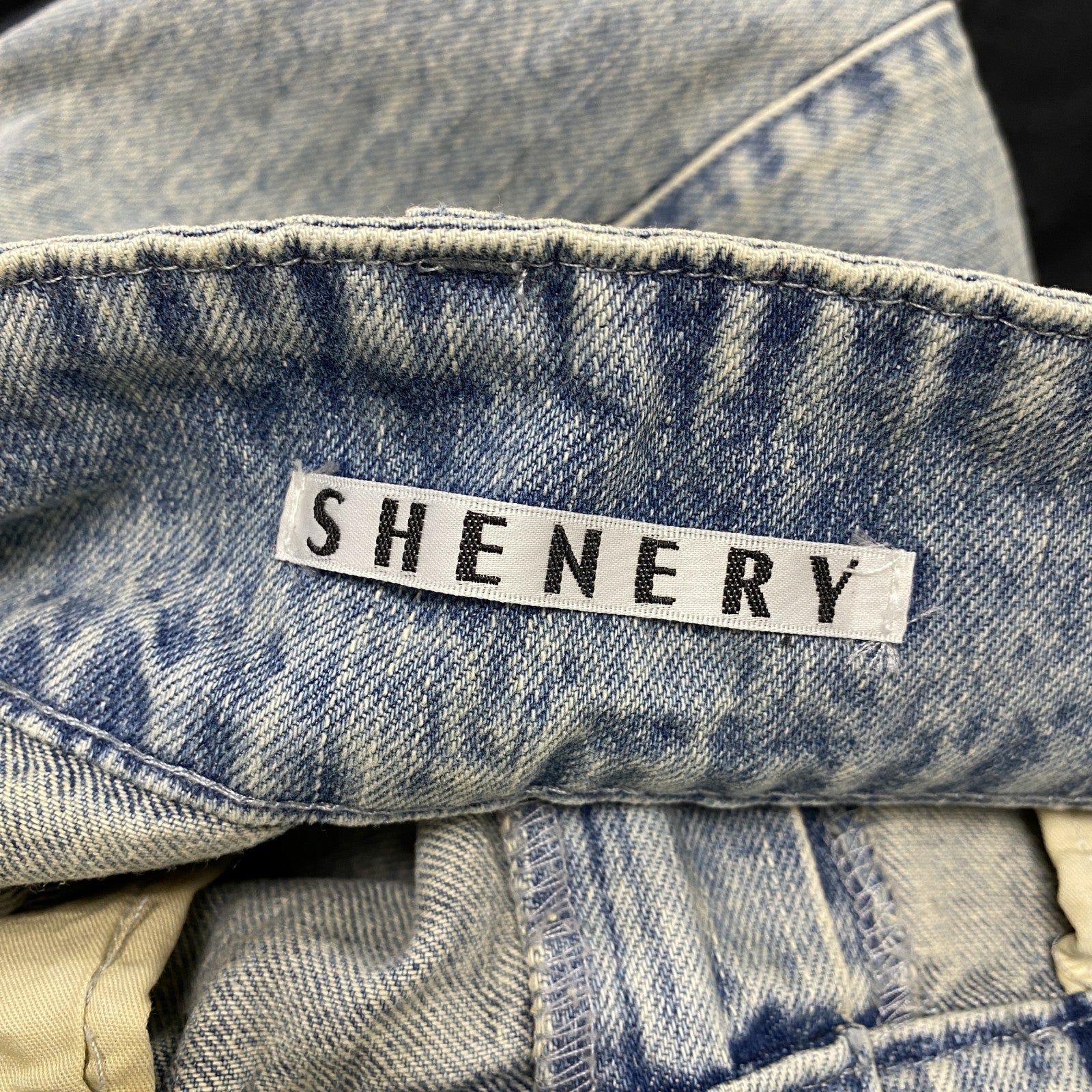 SHENERY　シーナリー　フレアデニムロングスカート　フェード　ジップフライ　インディゴ　38サイズ