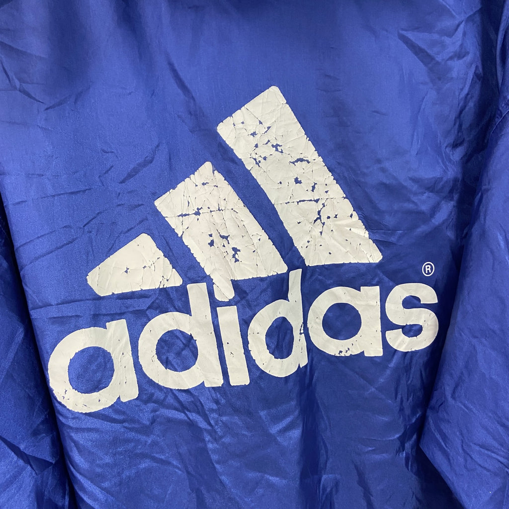 adidas　アディダス　ナイロンパーカー/フーディー　青　ブルー　Lサイズ