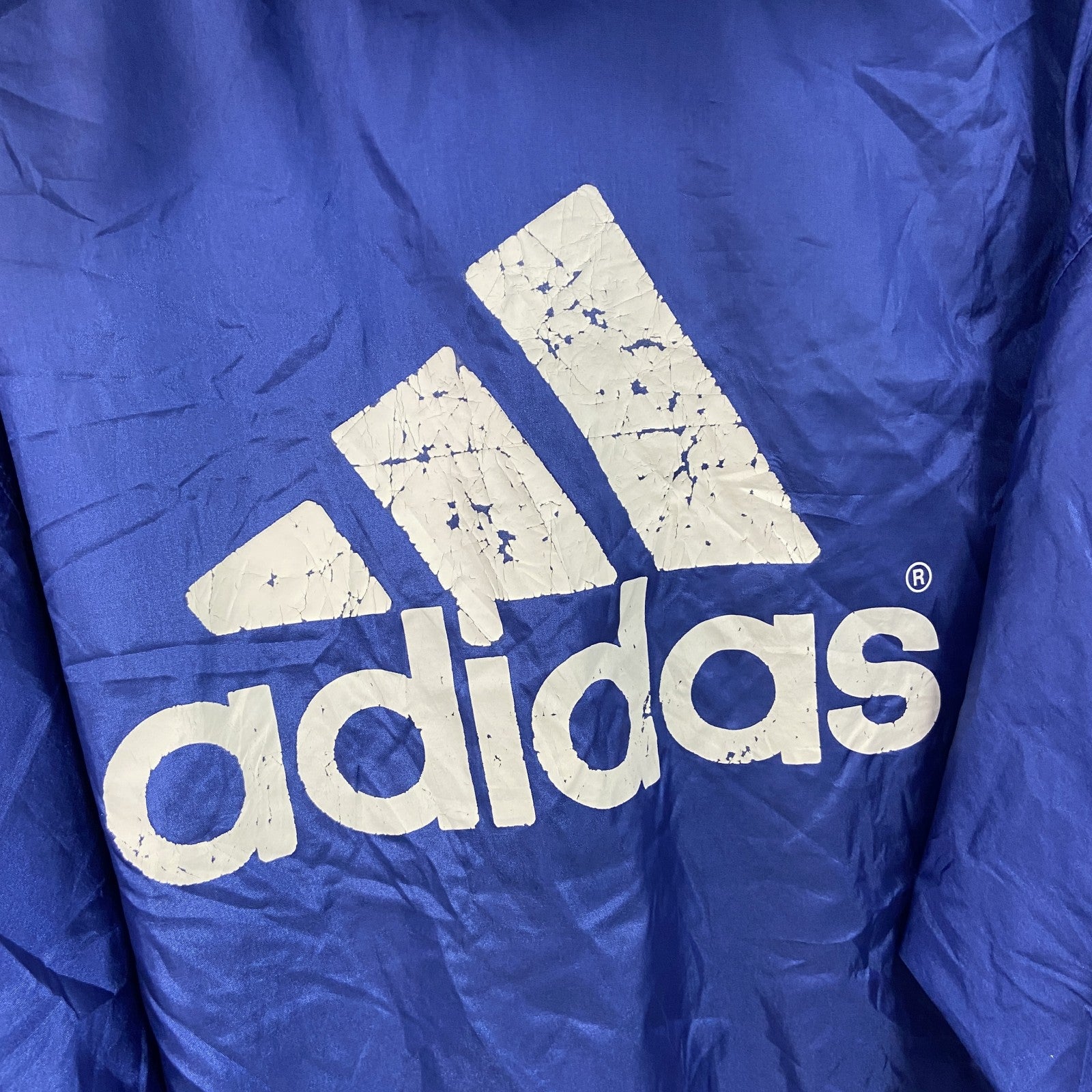 adidas　アディダス　ナイロンパーカー/フーディー　青　ブルー　Lサイズ