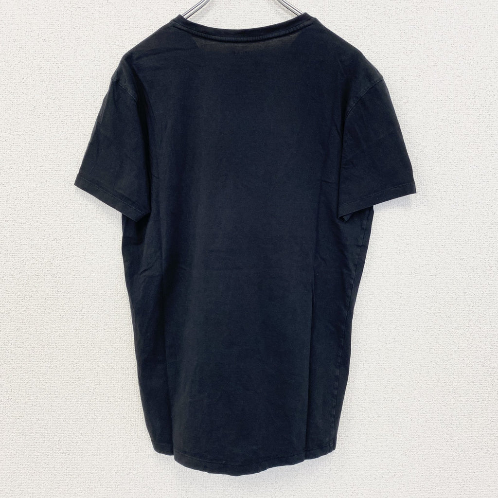 古着 used　LACOSTE ラコステ　半袖ワンポイントロゴTシャツ　クルーネック　シンプルデザイン　ノームコア　黒　Sサイズ