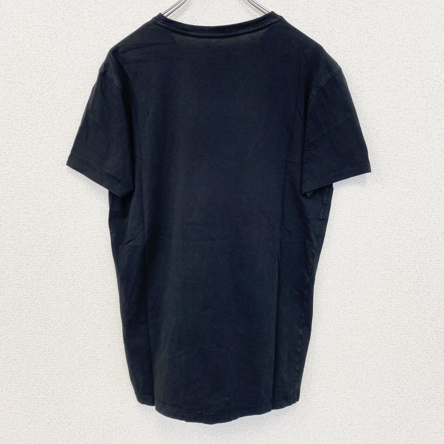 古着 used　LACOSTE ラコステ　半袖ワンポイントロゴTシャツ　クルーネック　シンプルデザイン　ノームコア　黒　Sサイズ