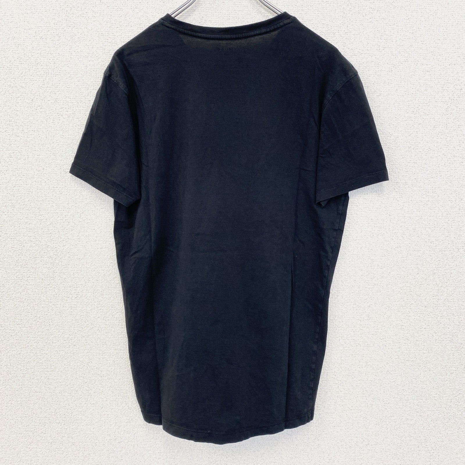 古着 used　LACOSTE ラコステ　半袖ワンポイントロゴTシャツ　クルーネック　シンプルデザイン　ノームコア　黒　Sサイズ