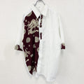 古着 used　半袖プリント総柄シャツ　レトロデザイン　チャイナ　龍　中華柄　中国　白　ホワイト　XLサイズ