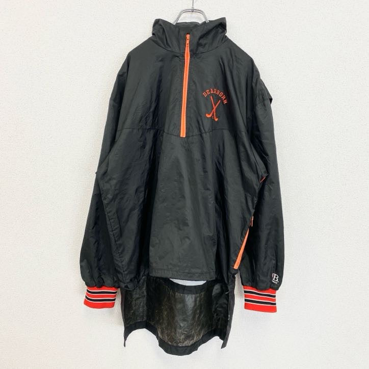 古着 used　BOATHOUSE　長袖ハーフジップ刺繍ナイロンジャケット　FIELDHOCKEY　ビッグシルエット　XLサイズ