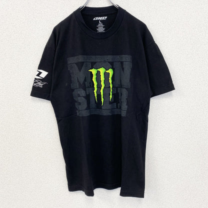 古着 used　OND　オーエヌディー　半袖プリントTシャツ　モンスターエナジー　モンエナ　クルーネック　黒　ブラック　Lサイズ