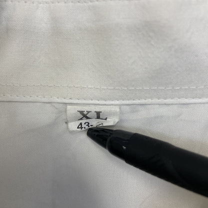 古着 used　半袖プリント総柄シャツ　レトロデザイン　チャイナ　龍　中華柄　中国　白　ホワイト　XLサイズ