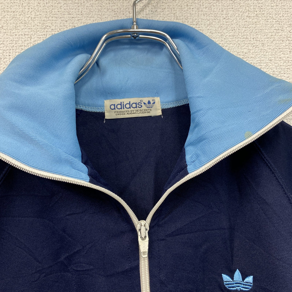 adidas　アディダス　トラックジャケット/ジャージ　刺繡ロゴ　紺　ネイビー　古着