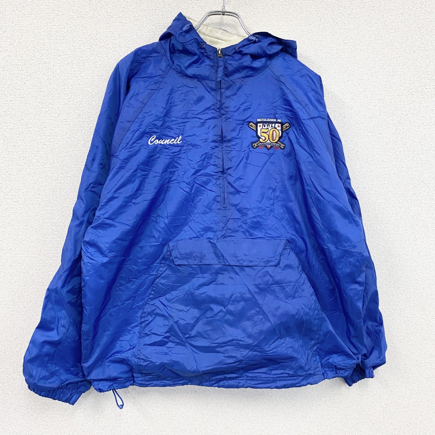 90s　ULTRACLUB　アノラックパーカー　ハーフジッププルオーバージャケット　ヴィンテージ　ブルー　Lサイズ