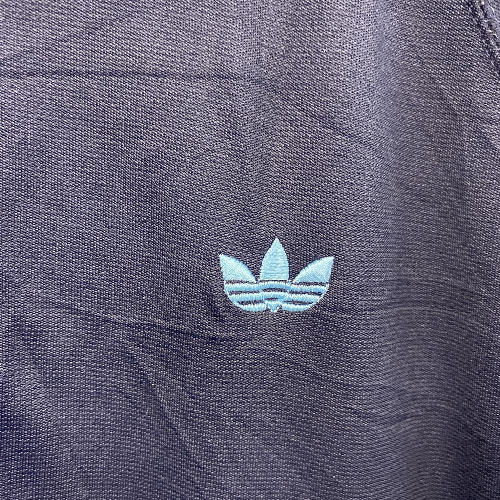 adidas　アディダス　トラックジャケット/ジャージ　刺繡ロゴ　紺　ネイビー　古着