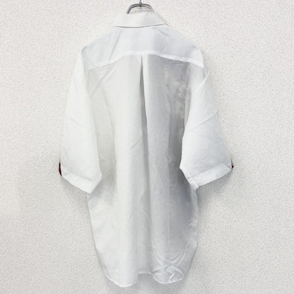 古着 used　半袖プリント総柄シャツ　レトロデザイン　チャイナ　龍　中華柄　中国　白　ホワイト　XLサイズ