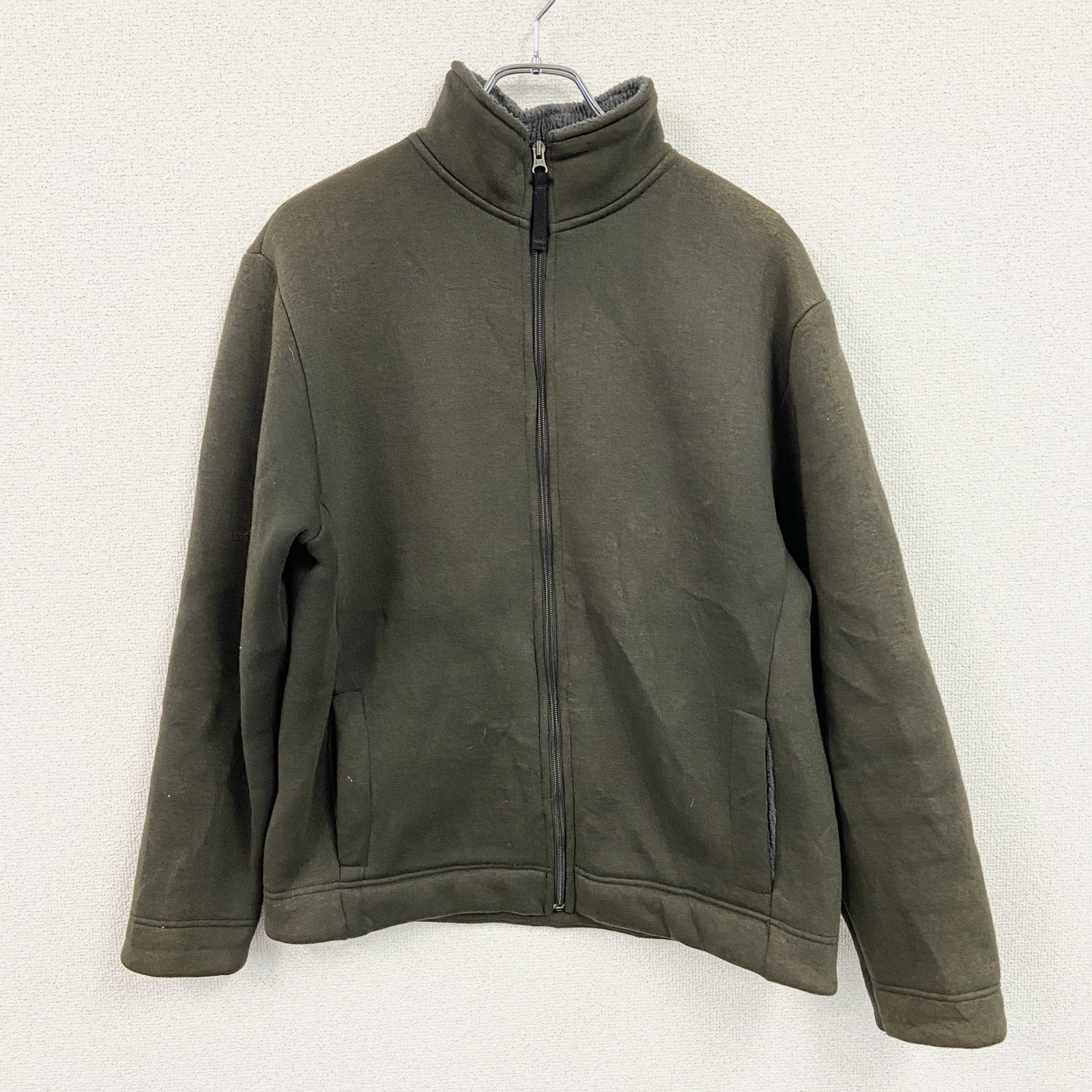 GAP　ギャップ　フルジップジャケット　チャコールグレー　カーキ　Mサイズ