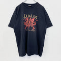 FRUIT OF THE LOOM　半袖プリントアニマルTシャツ　レッドドラゴン　英字プリント　クルーネック　黒　ブラック　XLサイズ