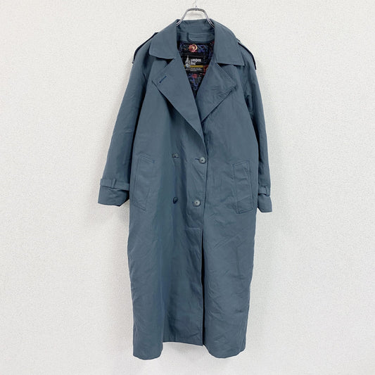 LONDON FOG　ロンドンフォグ　ダブルトレンチコート　青　スモーキーブルー　6サイズ