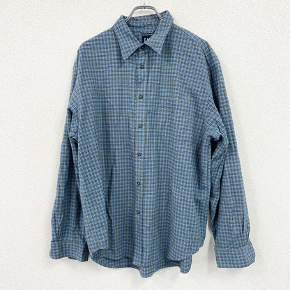 GAP　ギャップ　長袖シャツ　チェック柄　青　ブルー　Lサイズ