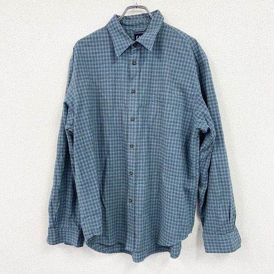 GAP　ギャップ　長袖シャツ　チェック柄　青　ブルー　Lサイズ
