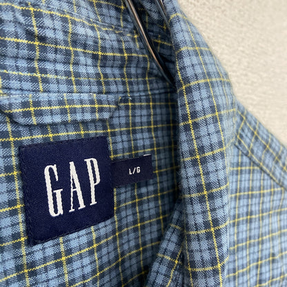 GAP　ギャップ　長袖シャツ　チェック柄　青　ブルー　Lサイズ