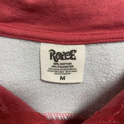古着 used　ROYeE　長袖ハーフジップスウェット　トレーナー　ピンク　ツートーン　ハイネック　レトロデザイン　Mサイズ