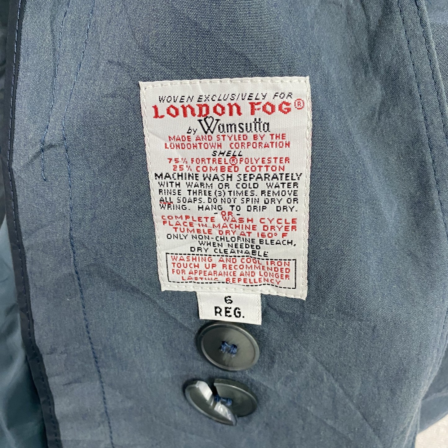 LONDON FOG　ロンドンフォグ　ダブルトレンチコート　青　スモーキーブルー　6サイズ