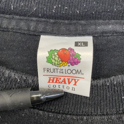 FRUIT OF THE LOOM　半袖プリントアニマルTシャツ　レッドドラゴン　英字プリント　クルーネック　黒　ブラック　XLサイズ