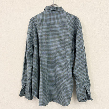 GAP　ギャップ　長袖シャツ　チェック柄　青　ブルー　Lサイズ
