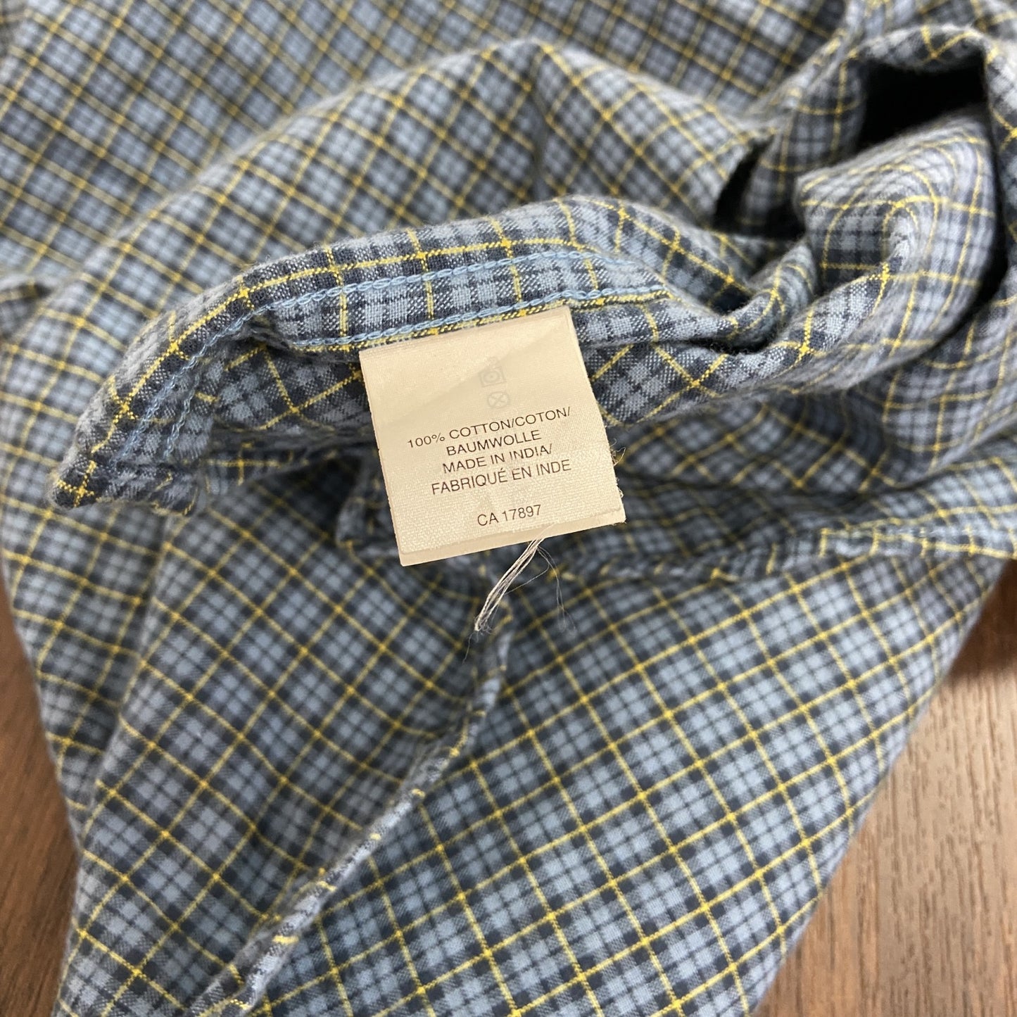 GAP　ギャップ　長袖シャツ　チェック柄　青　ブルー　Lサイズ
