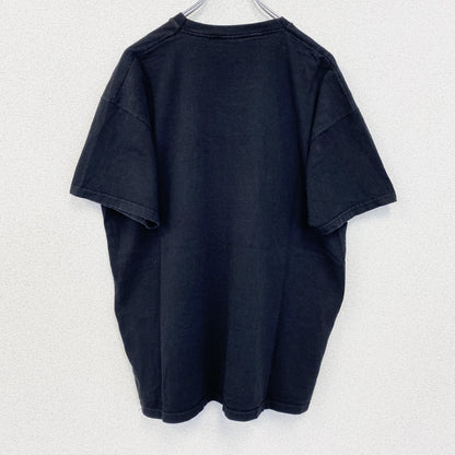 FRUIT OF THE LOOM　半袖プリントアニマルTシャツ　レッドドラゴン　英字プリント　クルーネック　黒　ブラック　XLサイズ
