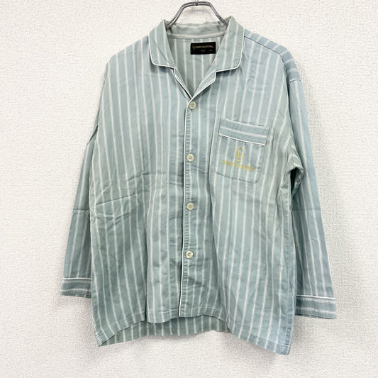 GIANNI VALENTINO　ジャンニ バレンティノ　長袖シャツ　ストライプ柄　青　ブルー　Mサイズ