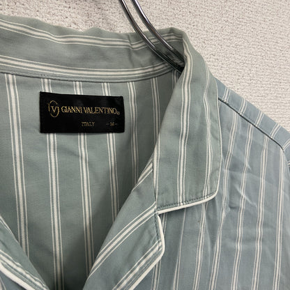 GIANNI VALENTINO　ジャンニ バレンティノ　長袖シャツ　ストライプ柄　青　ブルー　Mサイズ