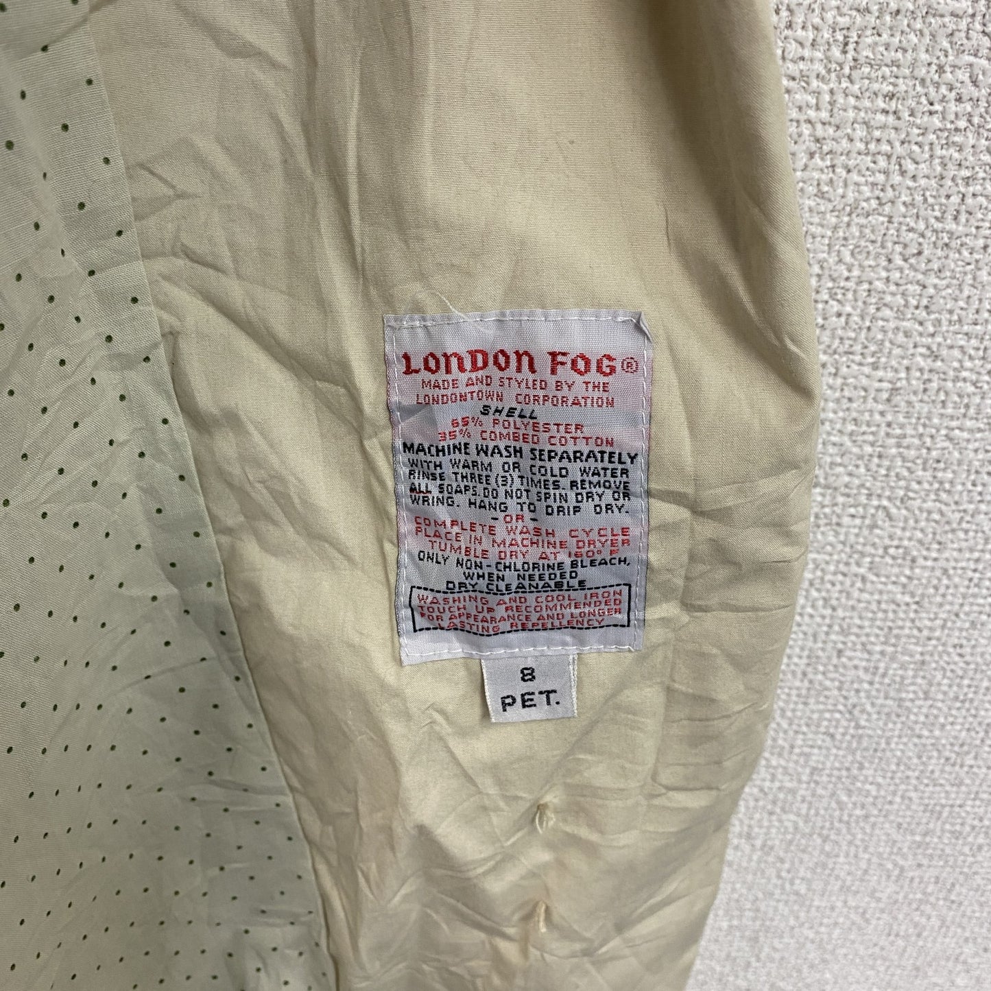 LONDON FOG　ロンドンフォグ　ダブルトレンチコート　水玉　ベージュ　8サイズ