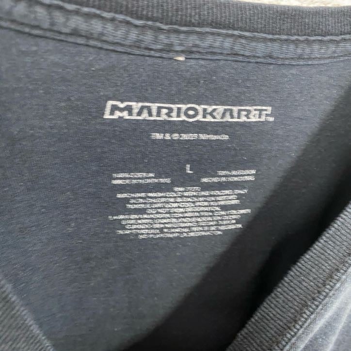 MARIO KART　マリオカート　半袖プリントTシャツ　キャラクターT　ゲームT　Nintendo　ニンテンドー　黒　ブラック　Lサイズ