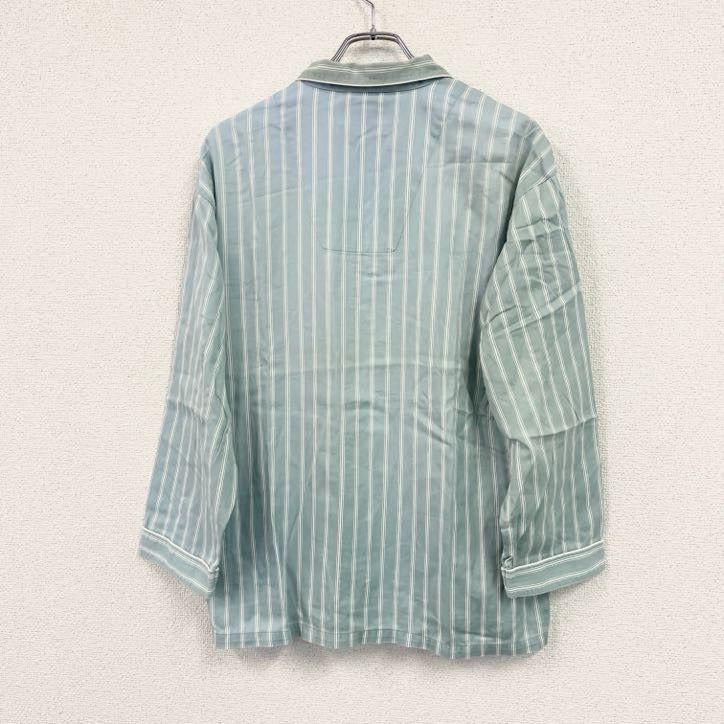 GIANNI VALENTINO　ジャンニ バレンティノ　長袖シャツ　ストライプ柄　青　ブルー　Mサイズ