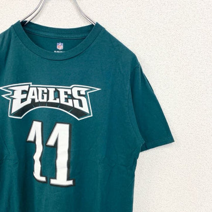 古着 used　NFL　半袖クルーネックプリントTシャツ　EAGLES　イーグルス　背番号　メキシコ製　緑　グリーン　XLサイズ