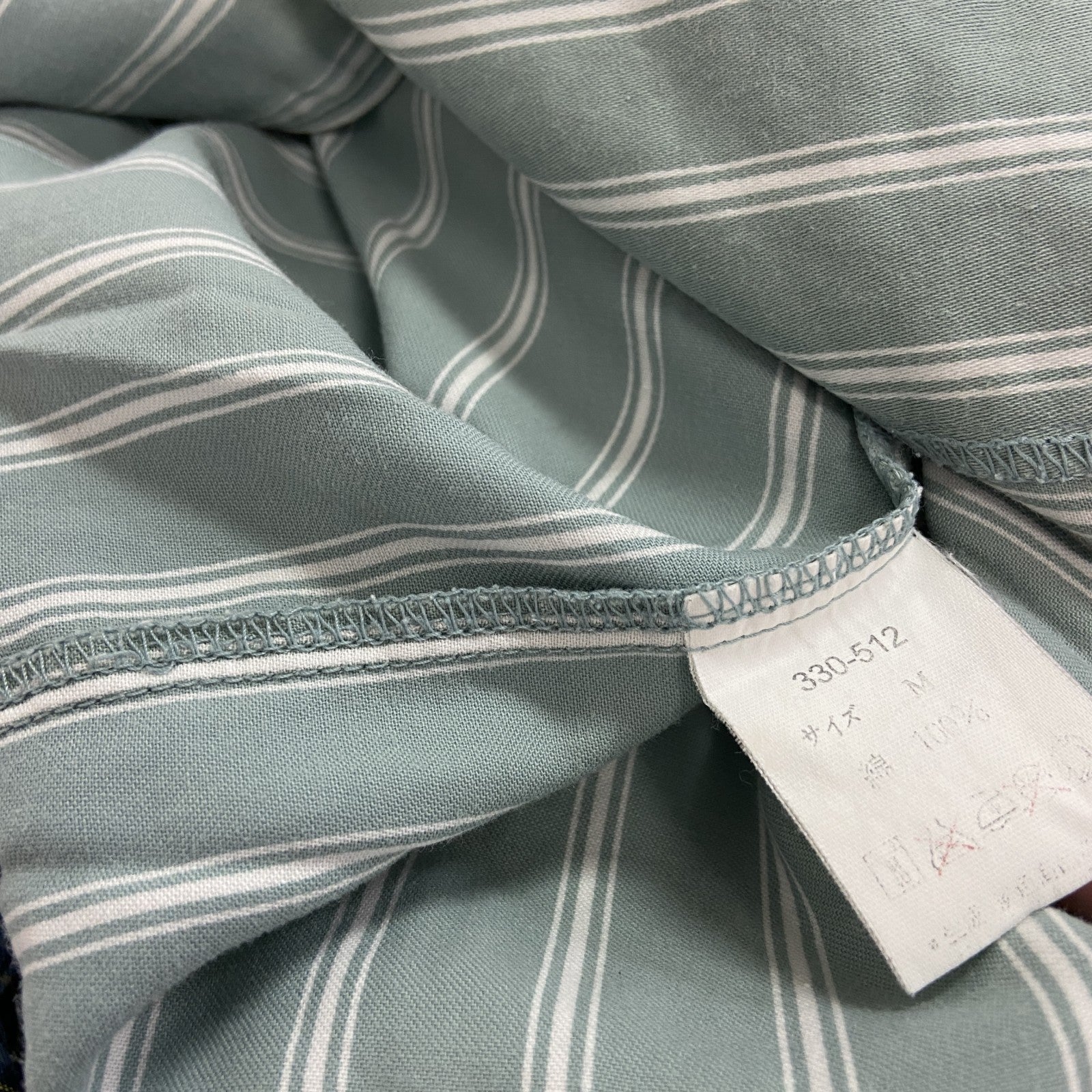 GIANNI VALENTINO　ジャンニ バレンティノ　長袖シャツ　ストライプ柄　青　ブルー　Mサイズ