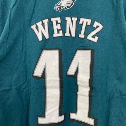 古着 used　NFL　半袖クルーネックプリントTシャツ　EAGLES　イーグルス　背番号　メキシコ製　緑　グリーン　XLサイズ