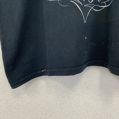 古着 used　GILDAN ギルダン　半袖プリントTシャツ　ビッグT　カジュアルデザイン　クルーネック　黒　レトロ　XLサイズ