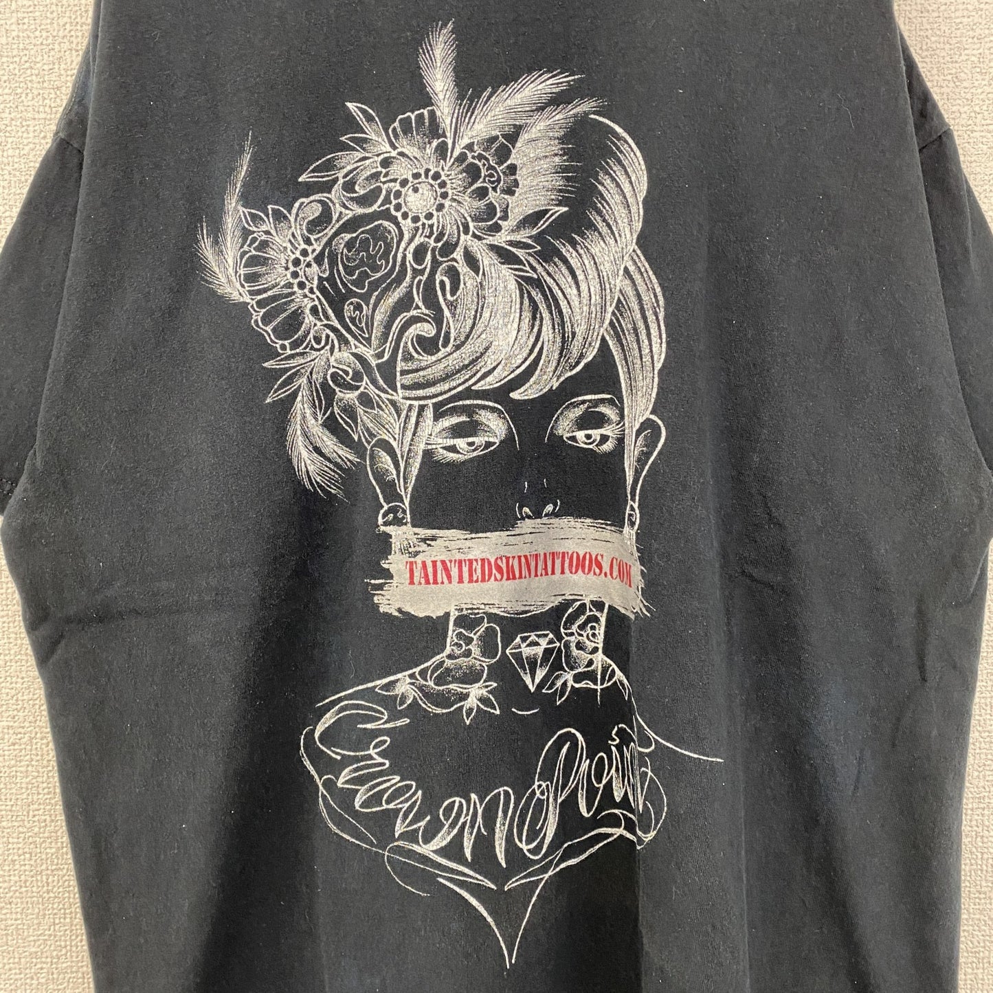 古着 used　GILDAN ギルダン　半袖プリントTシャツ　ビッグT　カジュアルデザイン　クルーネック　黒　レトロ　XLサイズ