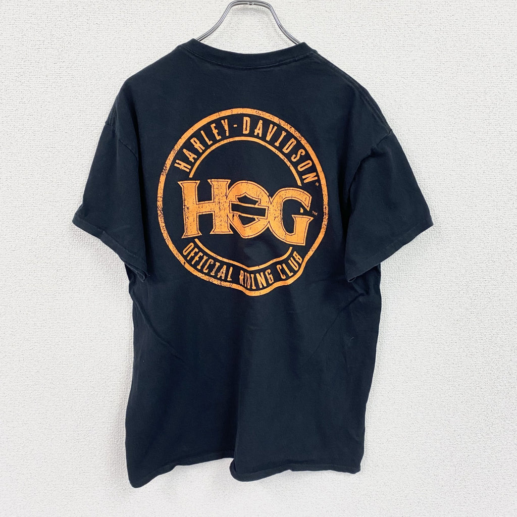 GILDAN　Harley-Davidson　ハーレーダビッドソン　半袖プリントTシャツ　黒　ブラック　Lサイズ