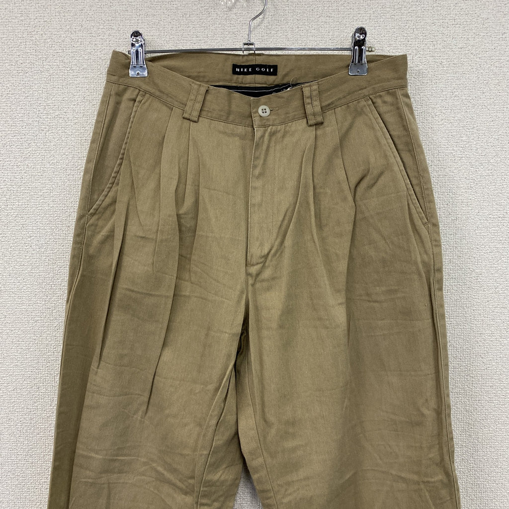 00s　NIKE GOLF　ナイキ ゴルフ　スラックス　チノパンツ　ヴィンテージ　タック入り　ベージュ　30サイズ