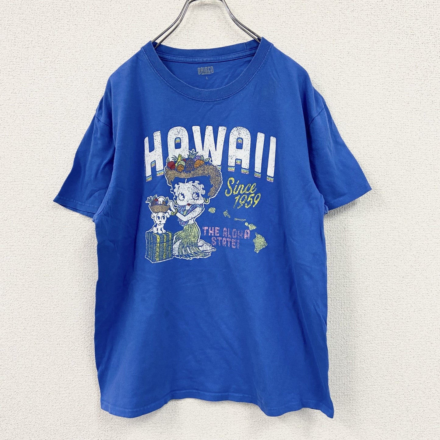 BRSCO BRANDS　Betty Boop　ベティブープ　半袖プリントTシャツ　キャラクターT　青　ブルー　Lサイズ