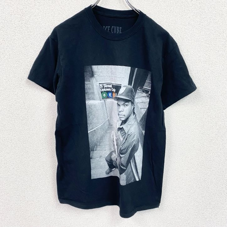 ICE CUBE　アイスキューブ　半袖プリントTシャツ　ラップT　人物T　HIPHOP　黒　ブラック　Mサイズ