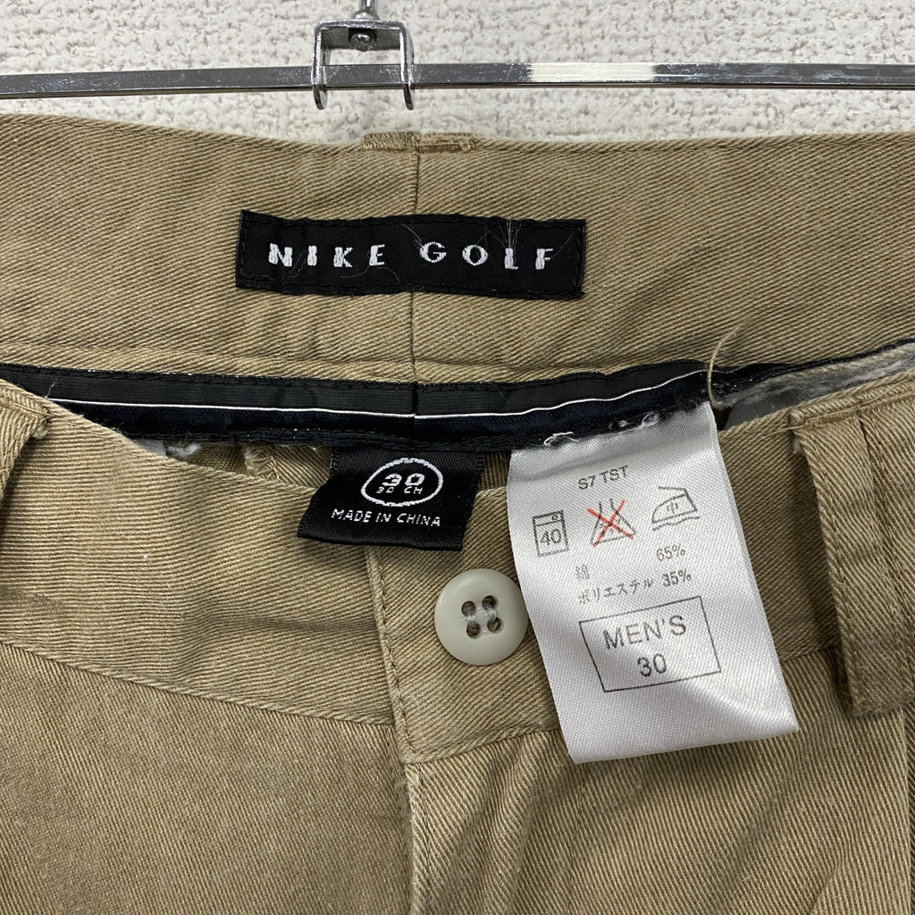 00s　NIKE GOLF　ナイキ ゴルフ　スラックス　チノパンツ　ヴィンテージ　タック入り　ベージュ　30サイズ