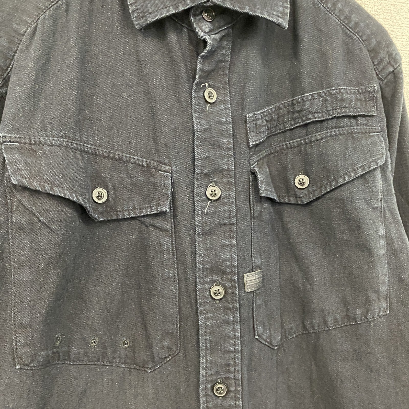 G-STAR RAW　ジースターロー　長袖デニムシャツ　紺　ネイビー　Mサイズ