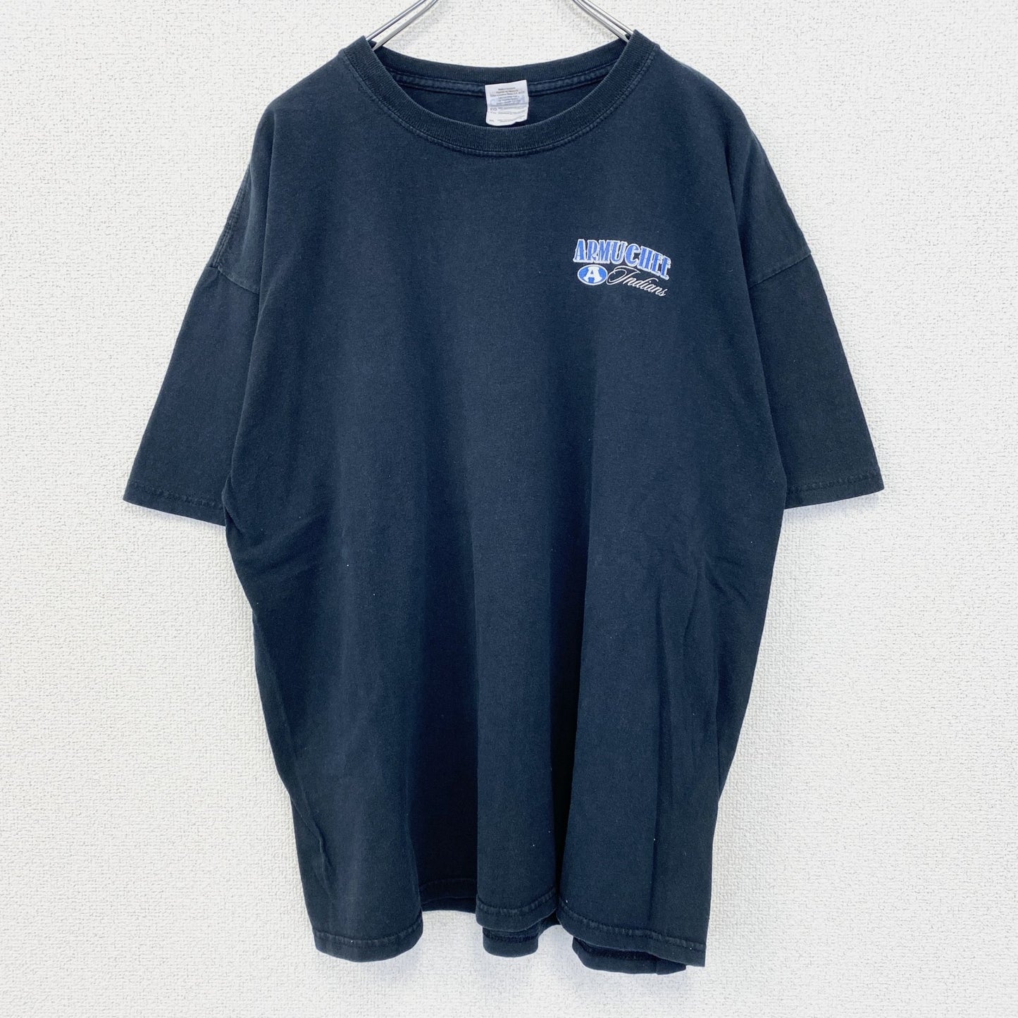 古着 used　GILDAN ギルダン　半袖プリントTシャツ　ビッグT　カジュアルデザイン　クルーネック　黒　レトロ　XLサイズ