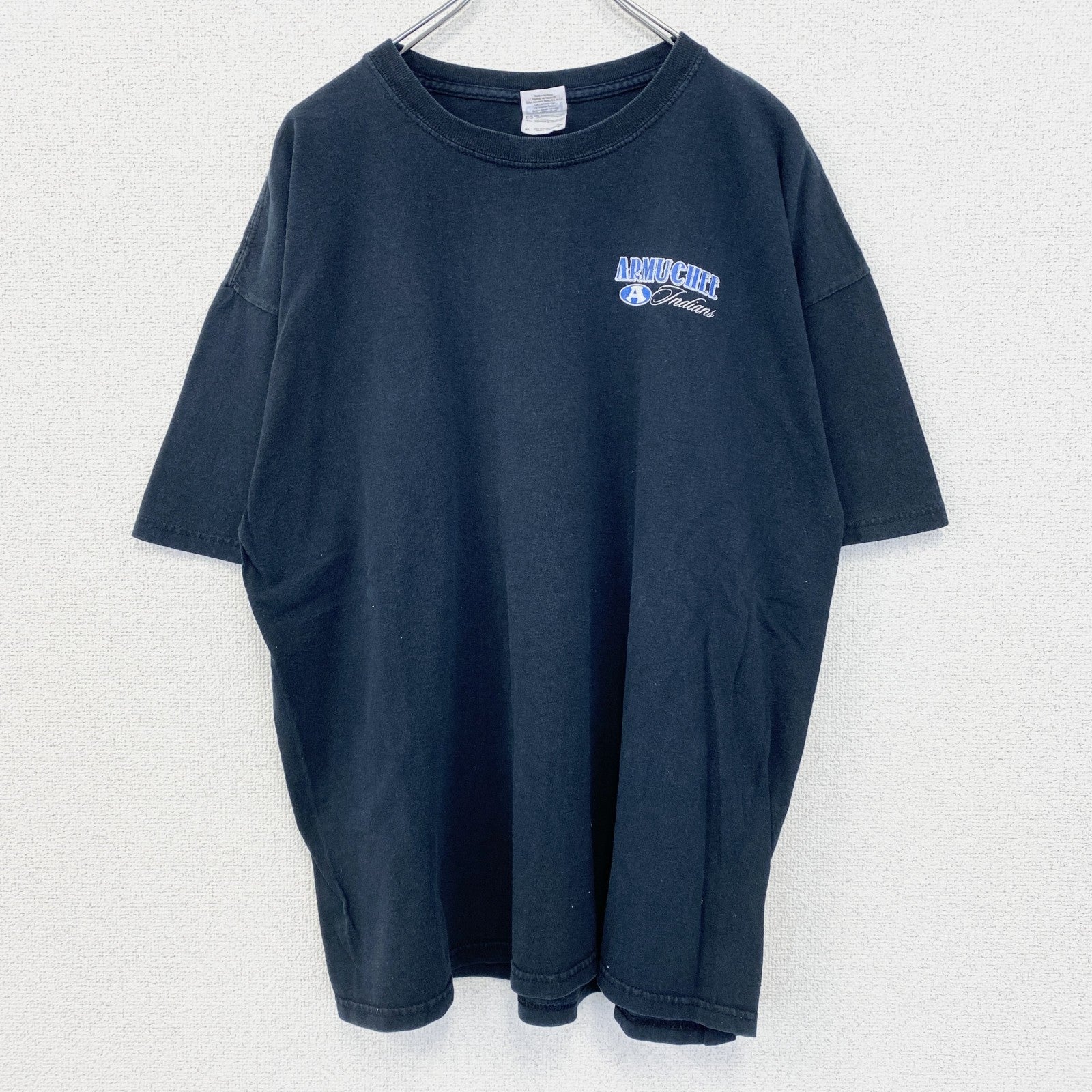 古着 used　GILDAN ギルダン　半袖プリントTシャツ　ビッグT　カジュアルデザイン　クルーネック　黒　レトロ　XLサイズ