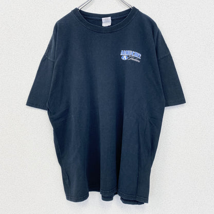古着 used　GILDAN ギルダン　半袖プリントTシャツ　ビッグT　カジュアルデザイン　クルーネック　黒　レトロ　XLサイズ