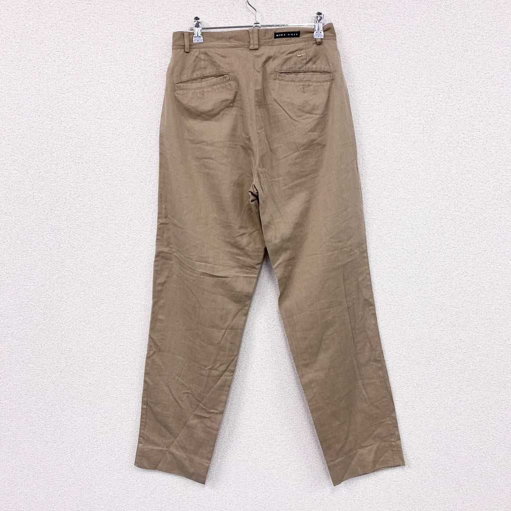 00s　NIKE GOLF　ナイキ ゴルフ　スラックス　チノパンツ　ヴィンテージ　タック入り　ベージュ　30サイズ